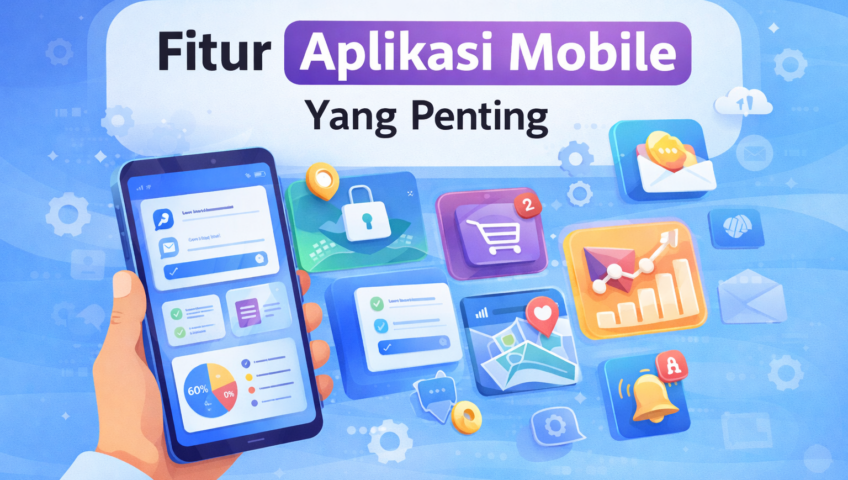 Fitur aplikasi mobile penting seperti login, notifikasi, dashboard analitik, dan integrasi sistem dalam pengembangan aplikasi modern