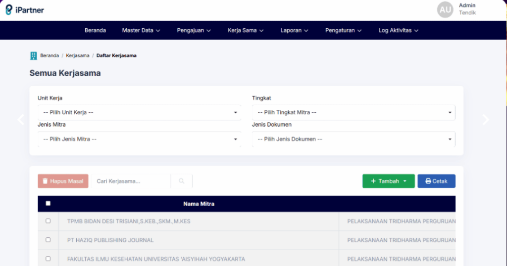 Sistem Infomasi Kampus Kerjasama 1