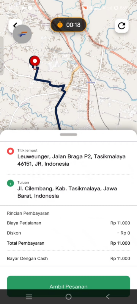 menerima menolak orderan